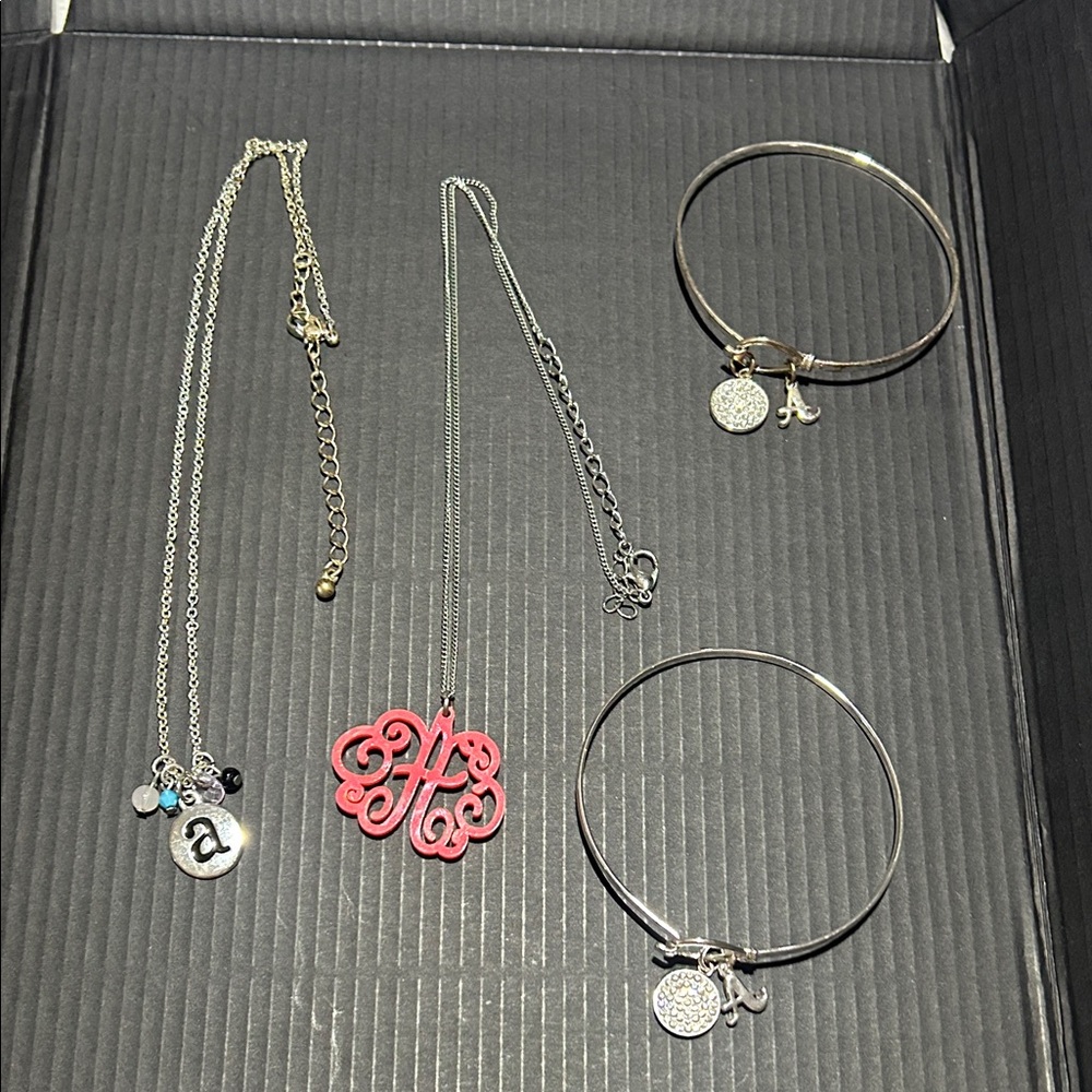 “A” Necklaces and Bracelets